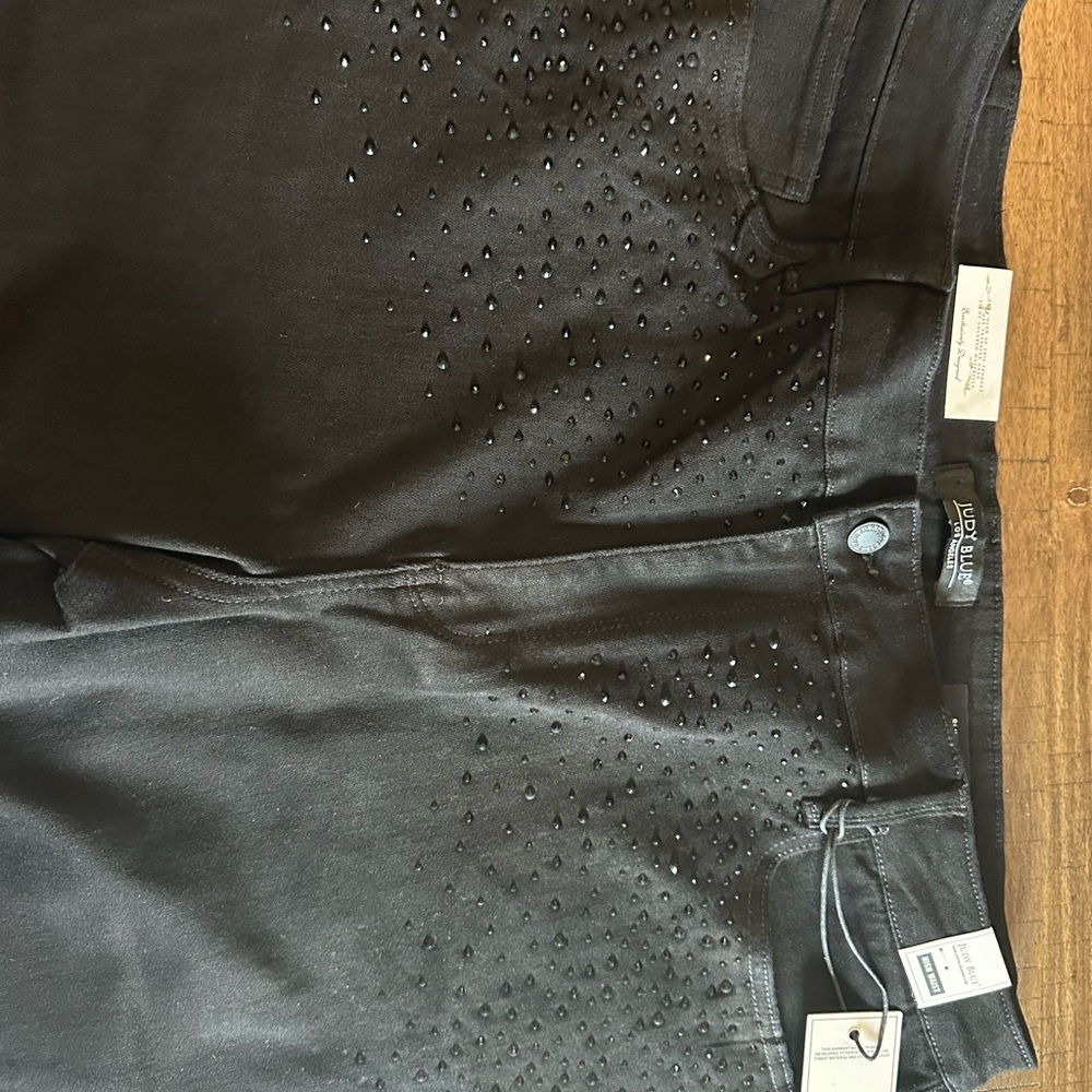 Simone Black Embellished Pull-On Pants 22W NWT - Picture 7 of 8